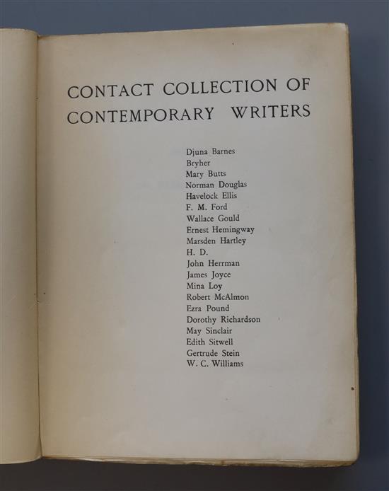 Contact ... Contact Collection of Contemporary Writers, one of 300, edited by Robert McAlmon, original